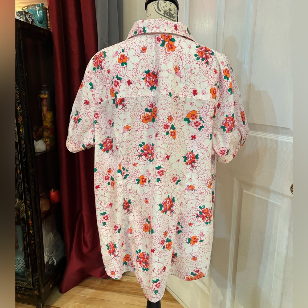 Vintage Basic Editions Gloral Button Down Top - image 6